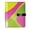 Lime-pink Shapes, variant on DIY Tropic Wing Printed Microfiber Leather Notebook 9.2x6.7" Refillable Binder Journal with Pen Loop&Pockets 100 Sheets