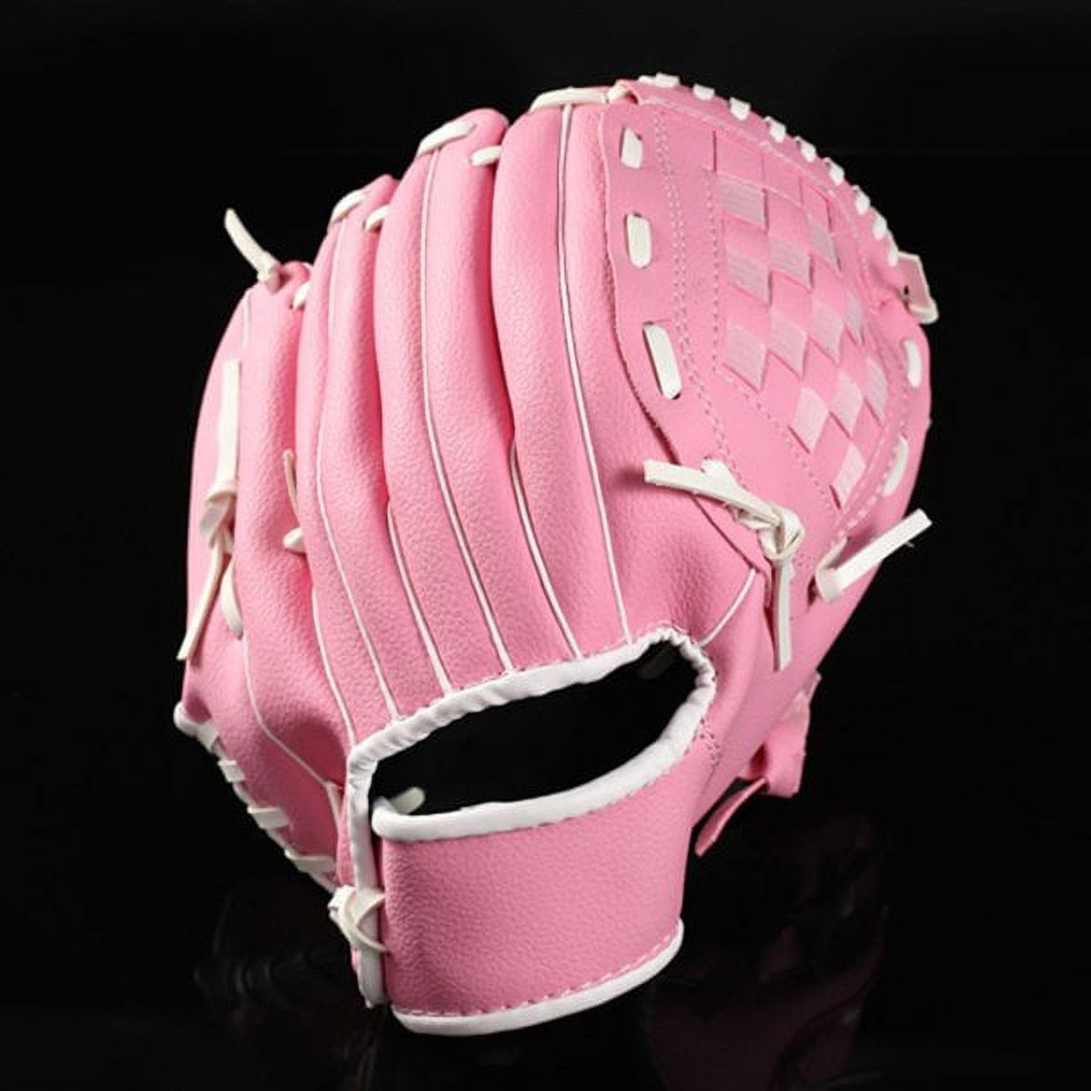 Outdoor Sports Baseball Glove Softball Practice Equipment Outfield Pitcher Gloves PU Softball Glove Pink, 1 pcs
