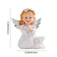 thumbnail image 3 of RuiJiao Small White Resin Flower Angel Fairy Statue, Cute and Warm Mini Garden Ornament for Home Desktop Decor, Ideal Gift for Women, 3 of 8