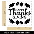 thumbnail image 2 of Happy Thanksgiving Oak Leaves Acorns Self-Inking Rubber Stamp Ink Stamper - Sky Blue Ink - Small 1 Inch, 2 of 7