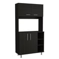 thumbnail image 4 of Dtwnek Kitchen Pantry Cabinet with Open Shelf and Inner Shelf, Black, 4 of 7