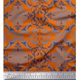 thumbnail image 1 of Soimoi Orange Cotton Poplin Fabric Vector Design Damask Print Fabric by the Yard 42 Inch Wide, 1 of 3