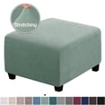 thumbnail image 2 of EIGTHTAIL Square Ottoman Cover Soft  Stretch Jacquard Ottoman Slipcovers Waterproof Non Slip Footstool Protect With Elastic Bottom Machine Washable-Primary color, 2 of 7