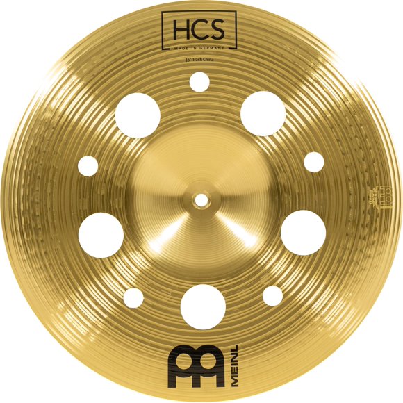 Meinl Cymbals HCS 16” Trash China Cymbal with Holes for Drum Set — Made in Germany — Traditional Finish Brass, 2-Year Warranty (HCS16TRCH)