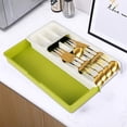 thumbnail image 4 of Silverware Organizer  Silverware Organizer Storage Tray Cutlery Expandable Organizer for Kitchen Drawer Holding Flatware Spoons Forks Knife Utensil Tray Plastic Adjustable Kitchen Drawer, 4 of 6