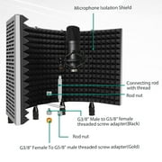 Technical Pro 5-Panel Microphone Isolation Shield Portable Acoustic Foam Black