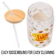 thumbnail image 3 of Silver Buffalo Gilmore Girls Luke's Diner Logo Vaso de vidrio con tapa de bambú y pajita de vidrio, 16 onzas, 3 of 5