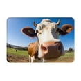 thumbnail image 1 of Balery Blue Sky Meadow Cute Cow Felpudo de franela, resistente a las manchas y a la decoloración, para uso interior y exterior, fácil de limpiar, 40 x 60 cm, 1 of 7