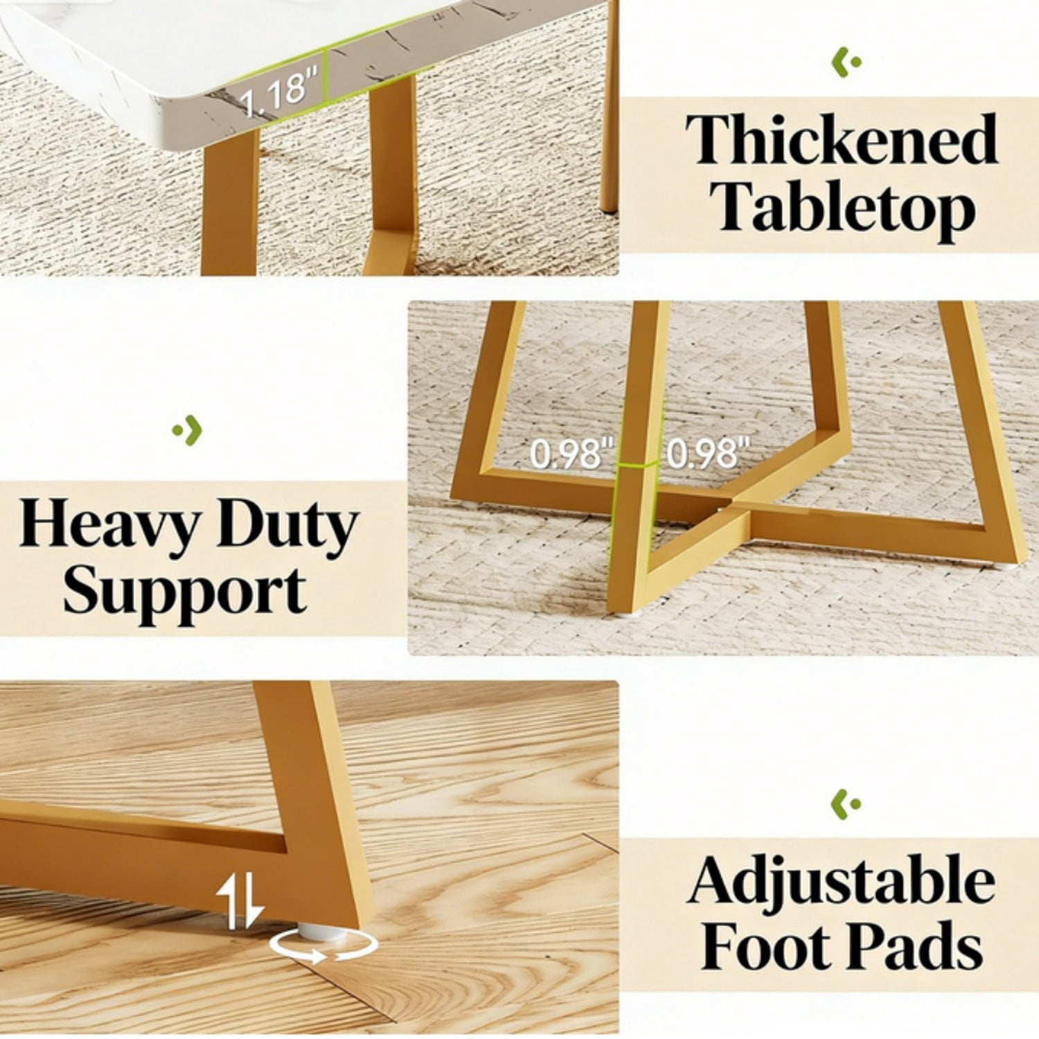 Square Dining Table, Industrial Style, 31.49 in W x 31.49 in D x 29.52 in H