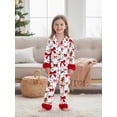 thumbnail image 4 of RUINIXCW Kids Toddler Baby Girl Christmas Silk Stain Pajamas Set Girls Fall Winter PJS Set Sleepwear Gingerbread Man Print Long Sleeve Button Down Shirt and Pants Set Loungewear Homewear 1-7 Years, 4 of 9