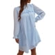 thumbnail image 1 of Moda mujer casual o-cuello sólido vestido pétalo manga larga mini vestido Fridja  NMB1896, 1 of 6