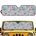 thumbnail image 2 of Uorisanigo Shell Print Windshield Sun Shade for Wrangler, Front Window Sun Visor for 2018-2025 Jeep Wrangler JL & 2/4 Door 4XE & 2020-2025 Jeep Gladiator JT, Blocks for UV and Heat, 2 of 7