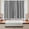 thumbnail image 2 of Ambesonne Retro Kitchen Curtains, Geometric Ribbon Stripes, 55"x39", White Black, 2 of 3