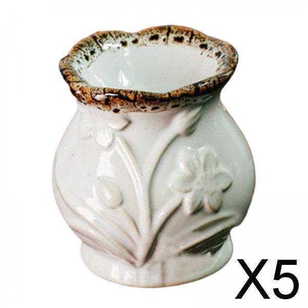 Quemador de Aceite Esencial de Cerámica, Vela para Aromaterapia, Soporte para Derretir Cera, Jarrón , 7,3x7cm, 6x 5 piezas