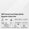 thumbnail image 2 of 300-Thread Count 100% Egyptian Cotton Lightweight Stripes Sheet Set with Deep Pockets Grey / Twin XL, 2 of 2