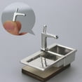 thumbnail image 7 of SPRING PARK 1/12 Realistic Alloy Faucet Sink Model Miniature Doll House Kitchen Accessory, 7 of 7