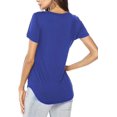 thumbnail image 2 of Womens V Neck Long/Short Sleeve T Shirts Basic Tee Tops, 2 of 3