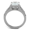 thumbnail image 3 of Luxe Jewelry Designs Women's Stainless Steel Engagement Ring with Square Cubic Zirconia - Size 5, 3 of 4