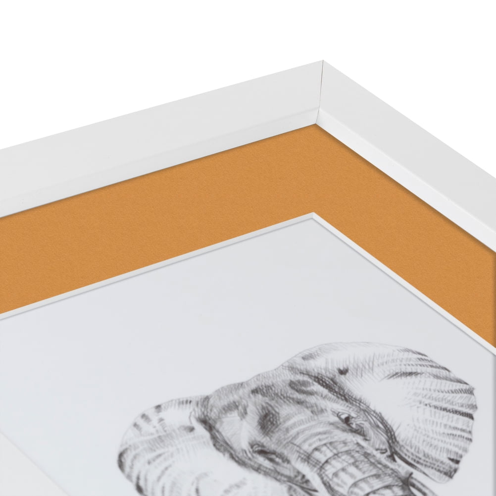 ArtToFrames 22x28 Matted Picture Frame with 18x24 Single Mat Photo Opening Framed in 1.25 Satin White Frame and 2 Amber Mat (FWM-3966-22x28)