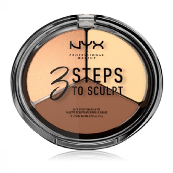 NYX Professional Makeup palette de Modelage du Visage en 3 Étapes, Clair, 0,54 Once, 1 Unité (3STS02)