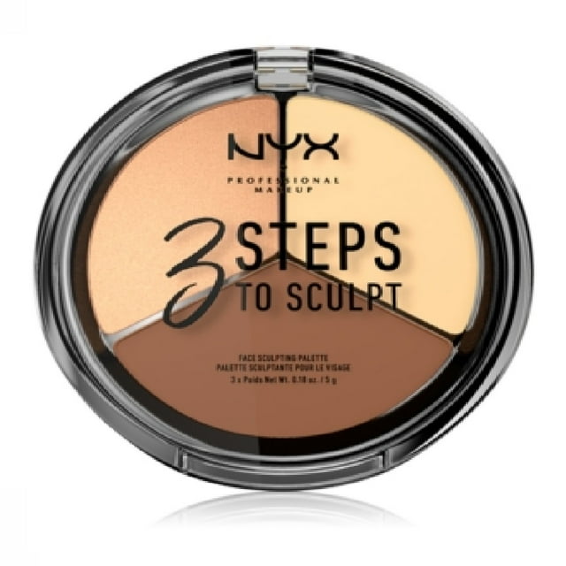 NYX Professional Makeup 3 Steps To Sculpt Face Sculpting palette, light, 0.54 Ounce, 1 Count (3STS02)
