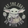 thumbnail image 2 of Junior's Star Wars: The Mandalorian Grogu May the Eggs Be With You  Graphic Tee Black X Large, 2 of 3