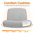 thumbnail image 3 of NEO CHAIR Criss Cross Chair with Wheels Home Office Cross Legged Armless Chairs Ergonomic Adjustable Computer Desk Task Wide Seat for Bedroom Vanity Comfy Swivel (Grey), 3 of 7