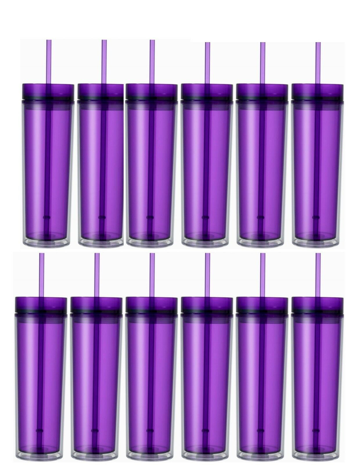 Personalized Purple 16 oz Acrylic Skinny Tumbler