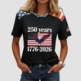 thumbnail image 2 of vigerkar 250th Anniversary USA Shirt Women American Flag T Shirt 4th of July Patriotic Tees America 250 Years Tops (Black, 5XL), 2 of 6
