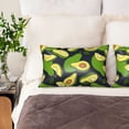 thumbnail image 4 of Bingfone Fresh Avocado Print Satin Pillowcase for Hair - Standard Size with Zipper Silky & Soft Pillow Covers,20x30 inches, 4 of 8