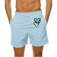 thumbnail image 1 of Mens Casual Pantalones Cortos en Forma de Corazón Impreso Cordón Bolsillo Playa, Poliéster Spandex para Primavera Verano Al Aire Libre Y Diario, 1 of 8