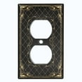 thumbnail image 2 of Metal Light Switch Plate Cover Black Yellow French Victorian Frame Damask FRA002, 2 of 13