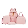 thumbnail image 2 of 4PCS Mochila De Gran Capacidad Rosa, Mochila Escolar Preppy, Mochila De Viaje Casual Y Bolsa Para Portátil Y Almuerzo Y Bolsa De Lápices, 2 of 4