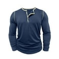 thumbnail image 4 of Hipattires Long Sleeve Shirts for Men Tops Pullover Plain Crew Neck , Henley Lightweight Mens Shirts Spring/Winter, 4 of 8