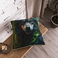 thumbnail image 5 of KLL Realistic Style Colorful Wolf A Decorative Throw Pillow Covers Velvet Soft for Couch Sofa Bedroom Living Room Outdoor (No pillow core)- 18"x18", 5 of 5