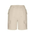 thumbnail image 5 of Chiccall Cargo Shorts for Women 2025 Summer Casual Outdoor Hiking Workout Bermuda Shorts Elastic Waist Drawstring Multi-Pocket Shorts, 5 of 7