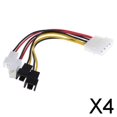 thumbnail image 1 of 2x12V Ventilador de Refrigeración 4Pin a 4x3pin Convertir Conector Extensión Cable de Alimentación , multicolor 4 piezas, 1 of 8