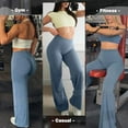 thumbnail image 6 of Workout Gym Leggings for Women Straight Leg Bottoms Wide Leg Casual Sweatpants High Waist Buttery Soft Yoga Pants, 6 of 7