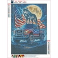 thumbnail image 3 of HsdsBebe Independence Day Wolf on American Truck 5D DIY Diamond Art Painting Kit, Full Round Gem Art Craft for Adults & Kids, 3 of 6