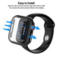thumbnail image 4 of Njjex for Apple Watch Screen Protector Case Series 8 7 45mm; iWatch Protective Face Cover; Tempered Glass Film Hard PC Bumper for Women Men; Ultra-Thin Guard - Black, 4 of 7