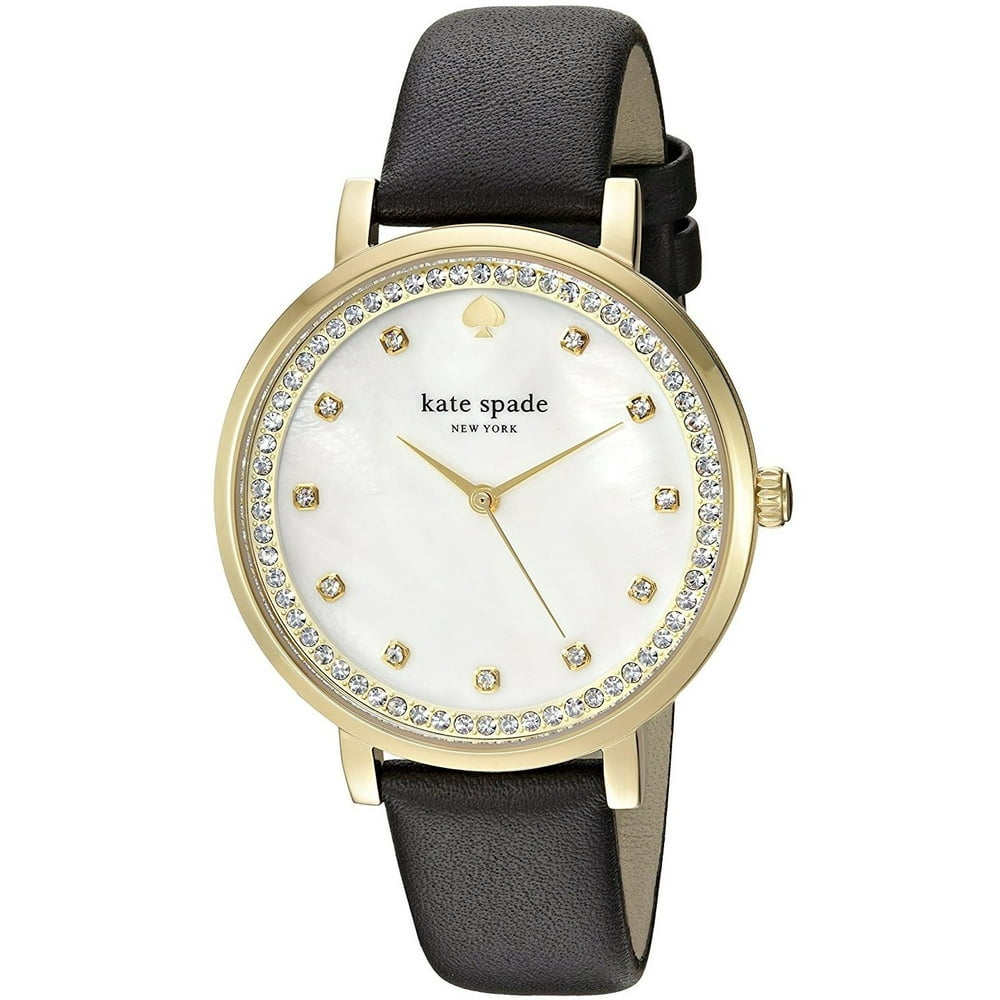 Kate Spade New York Women's 38mm Black Calfskin Band Steel Case