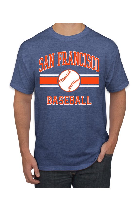 City of San Francisco Baseball Fantasy Fan Sports Men's T-Shirt, Vintage Heather Blue, Large