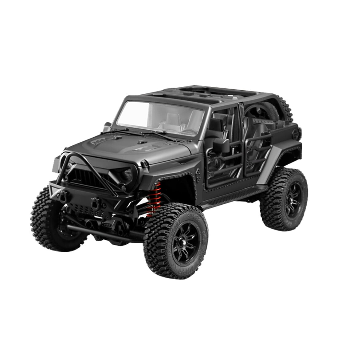 MN-128 1/12 Scale 4WD RC Rock Crawler, 2.4GHz Remote Control Off-Road Car Truck with LED Lights, All Terrain Hobby Grade Electric Vehicle for Teens and Adults