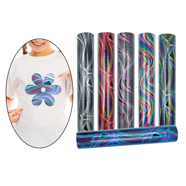 Vinilo holográfico reflectante de transferencia BLESIY 4/5/6 piezas HTV paquete de Vinilo súper de quitar multicolores