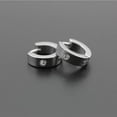 thumbnail image 4 of 1 par de pendientes de aro de acero inoxidable para mujer, joyería de moda jinwen  huggie pendientes, 4 of 8