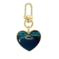thumbnail image 1 of Ocean Ray Skate ciencia naturaleza foto Llavero de metal en forma de corazón dorado, 1 of 3