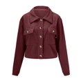 thumbnail image 6 of Women Autumn And Winter Fashion Cropped Jackets Button Cropped Jacket Tops Long Sleeve Shirts, 6 of 7