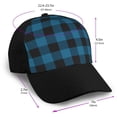 thumbnail image 2 of Naloa Blue Black Plaid Adult adjustable Print Baseball Hat, Patchwork curved brim baseball capfor Men and Women, One Size, 2 of 5