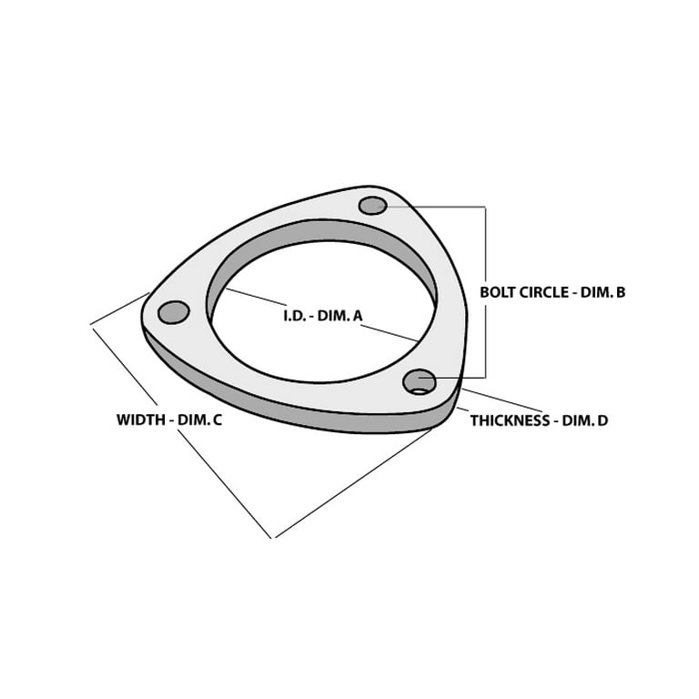 3-Bolt Stainless Steel Exhaust Flange 2.5 3-Bolt Stainless Steel Exhaust Flange 2.5