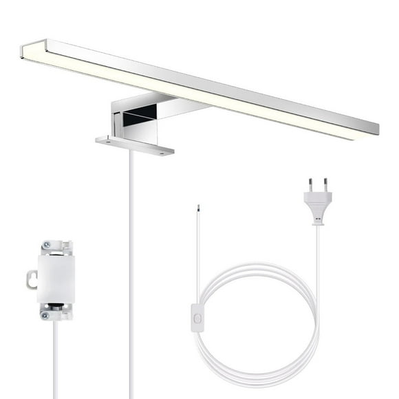 Frosted Silver Modern LED Vanity Lights, Plug in Light Fixtures, Bathroom Over Mirror Lamp, Energy Saving Bathroom Light, Neutral White 4000K For Elegant Home Decor